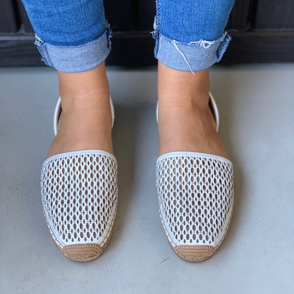 NIB D’Orsay Perforated White Leather Espadrille - Picture 3 of 6